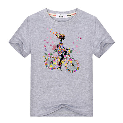 

Симпатичные девушки футболку хлопка короткий рукав печатных футболки Тис Happy Butterfly Girl Relaxing Велоспорт Путешествия футбо