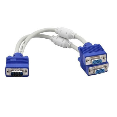 

Huayuan 1 To 2 VGA SVGA Monitor Y Splitter Cable Lead 15 Pin 0.3M For Computer PC