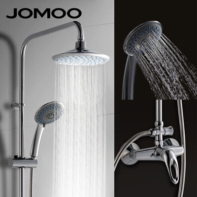 

JOMOO Rain Shower Head Set Chrome Plated Round Rainfall Shower Slide Bar Shower Hose Wall Mount