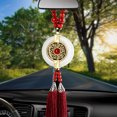 

Boliliang BLLP car pendant car decoration ornaments car white jade ornaments safety buckle jade pendant rearview mirror car with Buddha in my heart BL601 green