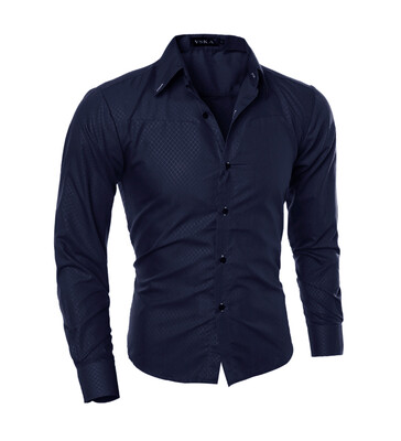 

Camisas Social Masculinas 2015 New Mens Fitness Shirt Dark Plaid Shirts For Men Long Sleeve Business Formal Shirt Large Size 5XL