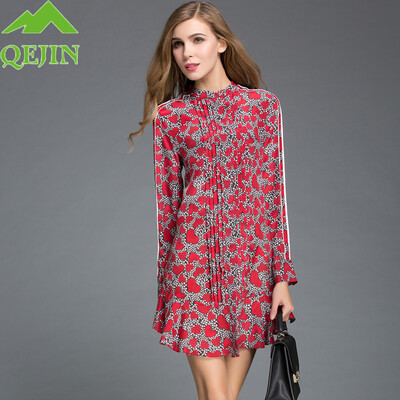 

Womens love print sexy tops office women blouses long Sleeve Blouse nature silk Tops Shirt dresses Plus size XXL Red vestidos