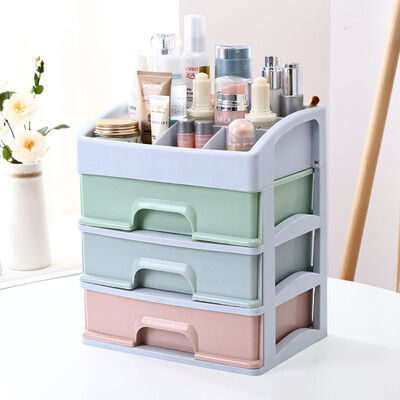 

Vilscijon Victoria drawer storage box multi-layer plastic storage box large desktop finishing box dressing table skin care products shelf color blue edge 2273
