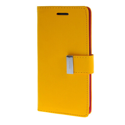 

MOONCASE Case for HTC One M8 Flip Leather Wallet Card Slot Bracket Back Cover Yellow