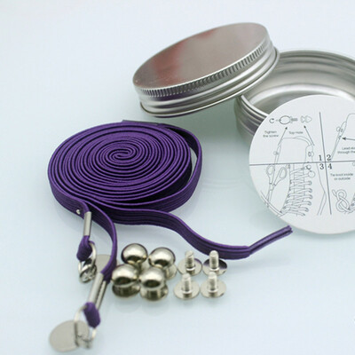 

JUP 1 Pair High-grade Metal Box Packaging Lazy People Without The Strong Elastic Shoe Laces Sneakers Shoelaces Shoestring Laces