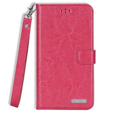 

Genuine Leather flip Case For iPhone 6 7 8 Plus X Oil wax Leather buckle Phone Cover lanyard desgin