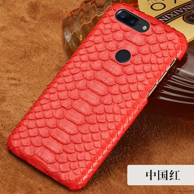 

Genuine Leather Phone Case For Oneplus 5 5T Case Natural Python Skin For Oneplus 2 3 3T Back Cover