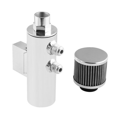 

Ryanstar Aluminum Universal Tank Drain Oil Catch Can with air filter Fits Hond* B17 B18 C*VIC Integra BAFFLED