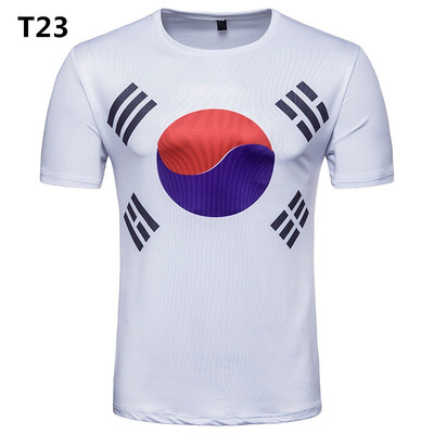 

2018 New World Cup Memorial T-shirts Short-sleeved Casual Fans Orgy Football Printing Series Sports Running Fitness Sweatshirt