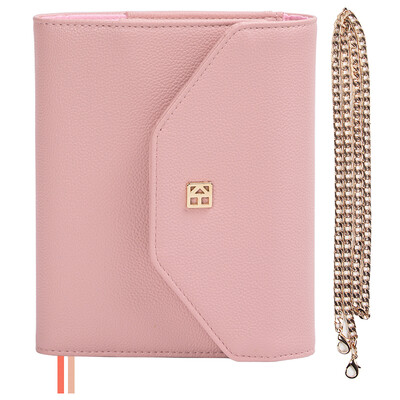 

Kinbor leather A6 tri-fold hand account notebook creative Messenger bag lady diary schedule hand account book white cloud above DTB6194