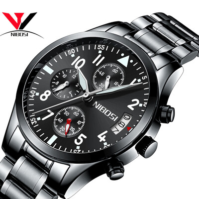 

Relogio Masculino NIBOSI Мужские часы Лучшие бренды Роскошные моды Военные деловые часы Мужчины Марка Роскошные спортивные кварцевые наручные часы