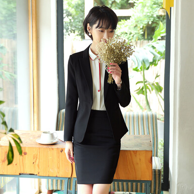 

Lang Yuet Women&39s Business Suit Three-piece Jacket Shirt Skirt Dresses Women&39s Slim Small Suit Temperament Business Interview Dress Workwear LWXF17Q102 Black Jacket M