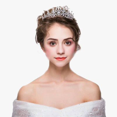 

Simple Wedding Headdress Elegant Rhinestone Crown Princess Bridal Hair Accessories