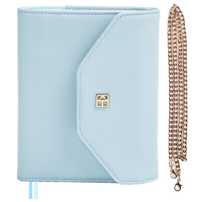 

Kinbor leather A6 tri-fold hand account notebook creative Messenger bag lady diary schedule hand account book white cloud above DTB6194