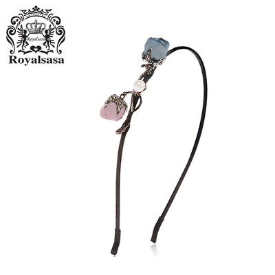 

Royalsasa Hair Accessories Hair Press Hairband Headband Hairpin Crystal Blue Pink