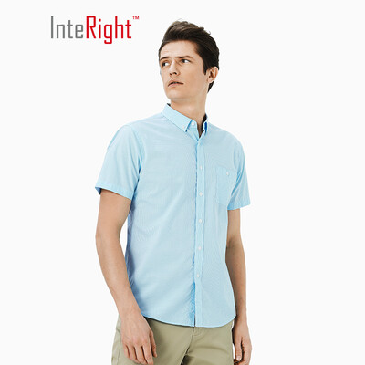 

INTERIGHT Cloud Clean Fresh Dry Plaid Casual Comfort Short Sleeve Shirt Green Yellow Grid 41 yards