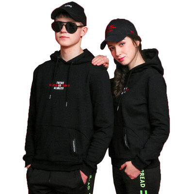 

Intercrew sweater female 2018 autumn new couple sweater Korean casual fashion couple sweater hooded three-dimensional foam letter printing ITS1TH31M black 95L