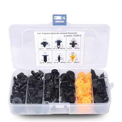 

CNIKESIN HZ14 120PCS Автомобильный крепеж Универсальный комбинированный зажим для фиксатора Auto Bumper Fender Магистральный дверной дозатор Заклепки для всех автомобилей