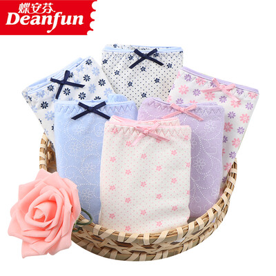 

Butterfly Ann Deanfun Womens Underwear Girl Print Mid-Waist Cotton No Traces Boxer Mixed Color 2 Pack