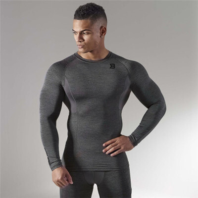 

Muscle Dr brothers mens autumn&winter new fitness sports outdoor leisure training quick-drying tight elastic long sleeve