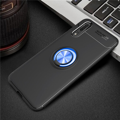 

Huawei P20P20 Pro Luxury Metal Ring Magnetic Bracket Shockproof Cooling TPU Phone Case
