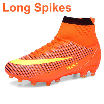 

New Adults Mens Outdoor Soccer Cleats Shoes High Top TFFG Football Boots Training Sports Sneakers Shoes Plus Size 35-46