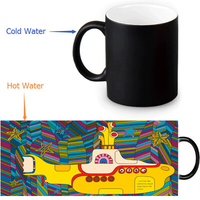 

The Beatles Yellow Submarine 350ml/12oz Heat Reveal Mug Color Change Coffee Cup Sensitive Morphing Mugs Magic Mug Milk Tea Cups