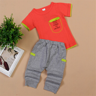 

hot sale Baby boy clothes Brand summer kids clothes sets t-shirtpants suit Star Printed Clothes 90-140 sport suits