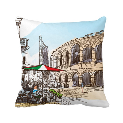 

Italy Colosseum Architecture Pattern Square Throw Pillow Insert Cushion Cover Home Sofa Decor Gift