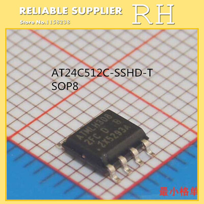 

20PCSLOT AT24C512C-SSHD-T AT24C512 2FC SOP8 EEPROM 512KBIT 1MHZ