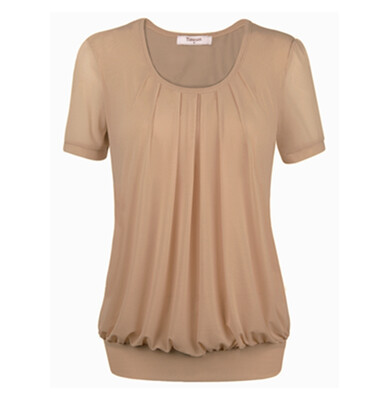 

Timeson Plus Size Chiffon T Shirt Women Short Sleeve O Neck Female T-shirt Tops 2018 Summer Casual Loose Ruched Tee Shirt Femme
