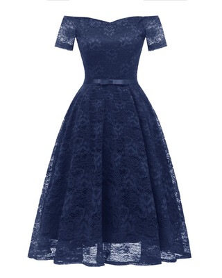 

Винтаж цветочный Кружево плиссированное платье Для женщин с плеча Slash Средства ухода за кожей шеи элегантные вечерние