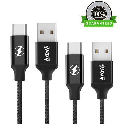 

USB Type C Cable, Kiirie 2Pack Нейлоновый плетеный шнур Быстрое зарядное устройство с реверсивным разъемом для LG, Nexus, Google, Huawei, Macbook 12 "