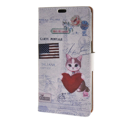 

MOONCASE Case for Alcatel One Touch Flash OT-6042D Leather Flip Wallet Style and Kickstand Case Cover [Cute Pattern] a18