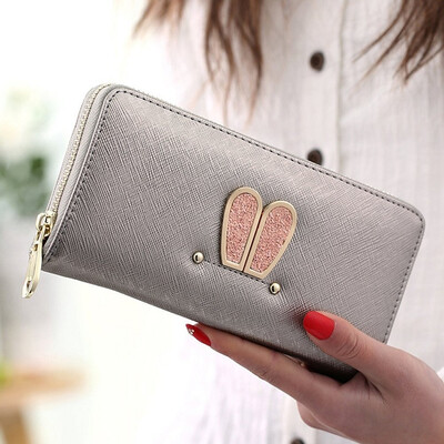 

Rabbit Ears New Fashion Long Zipper Кошелек PU Кошелек для бумажника для женщин