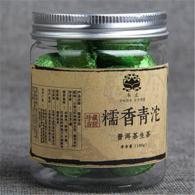 

C-PE144 Yunnan Puerh tea 100g Green Tuo canned JGlutinous rice Puer small Tuocha Pu er raw tea Chinese tea