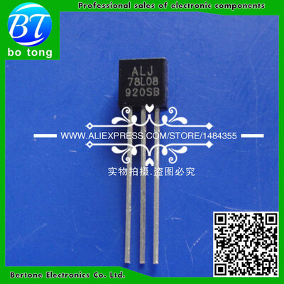 

Free shipping 50PCS TO-92 8V 100mA DIP voltage regulator 78L08 WS78L08 LM78L08
