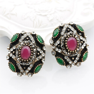 

SUNSPICE MS. Старинные серьги для женщин для женщин Резиновые ретро ретро индийские украшения Турция Этнический дизайн Квадратные