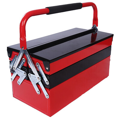 

Wick Wico WK990014 three-layer metal toolbox stainless steel household toolbox car storage box electrician repair parts box boutique