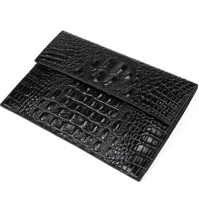 

DANJUE Men Day Clutches Bags Genuine Leather Men Business Bag Alligator Pattern Hand Bag Men Black Trendy Man Phone Wallet