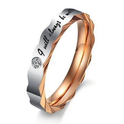 

Hpolw Men & Women Stainless Steel innovative Rock crystal ring bears an inscription Love "I Will Always Be with You" Lover wed