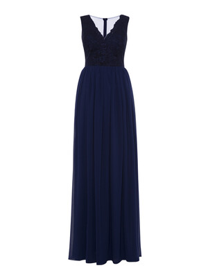 

CAZDZY кружевное вечернее платье с аппликациями в пол - без рукавов