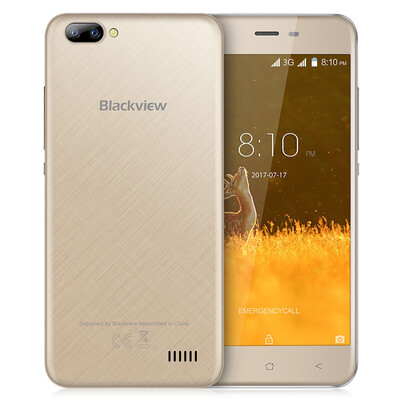 

Blackview A7 3G Smartphone Android 7.0 5.0-дюймовый экран IPS 1.3GHz Quad Core 1GB RAM 8GB ROM 0.3MP + 5.0MP Dual Rear Camera