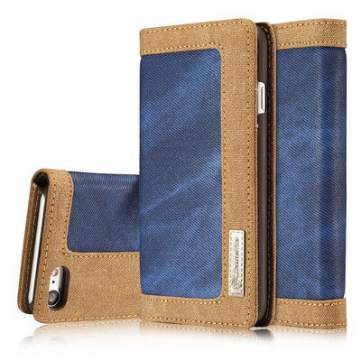 

Iphone 78X Luxury Canvas Villus Vintage Multi-function Wallet Card Clip Protection Cover Stand Phone case