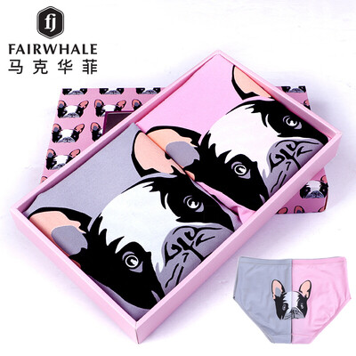 

Mark Huafei underwear ladies urban trend printing 50 modal ladies briefs 2 mixed color gift box XXL
