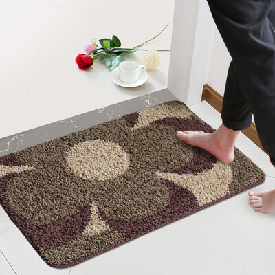 

Many beautiful memories 50cm80cm carpet mats non-slip living room door mats bedroom carpet earthen pad absorbent kitchen mats coffee color flowers