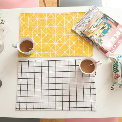 

Yuan Yuan Fabric Placemat Thicken Double-sided Double-layer Cloth Bowl Bowl Anti-scalding Insulation Pad Western Pad Simple White Single Chip