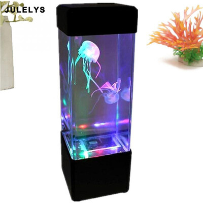 

JULELYS AA Battery USB Romantic Colorfu LED Jellyfish Night Light Aquarium Relaxing Atmosphere Bedside Table Lamp Mood Nightlight