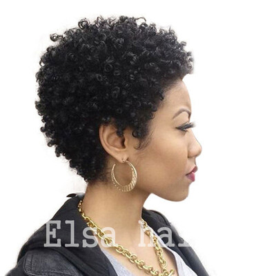 

Human Hair Wigs For Black Women Peruvian Afro Kinky Curly Lace Front Wigs With Baby Hair 4inch Black Color  Lace Wig