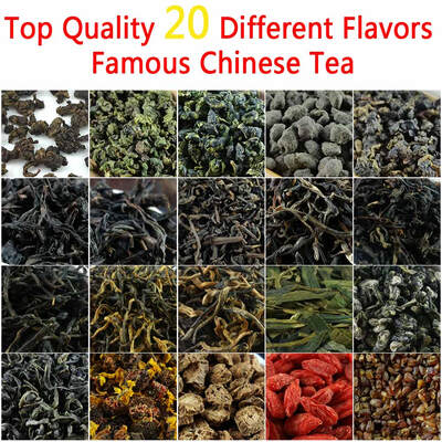 

20 Different Flavors Organic Chinese Tea Includes Milk Oolong Puer Herbal Flower Black Green Tea Help Slimming Healthy Gift premiu